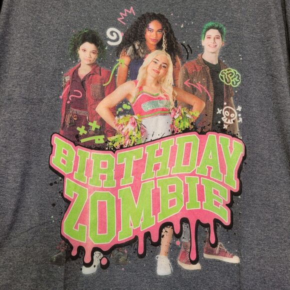 Disney Zombies Birthday Group Men Top Short Sleeve Tee Shirt Gray Size 3X-Large - Picture 3 of 7